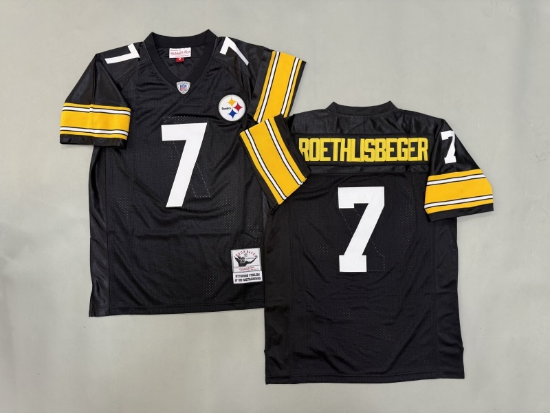 Men 2025 Pittsburgh Steelers #7 Roethlisberger black Throwback Limited NFL Jersey style 002->pittsburgh steelers->NFL Jersey